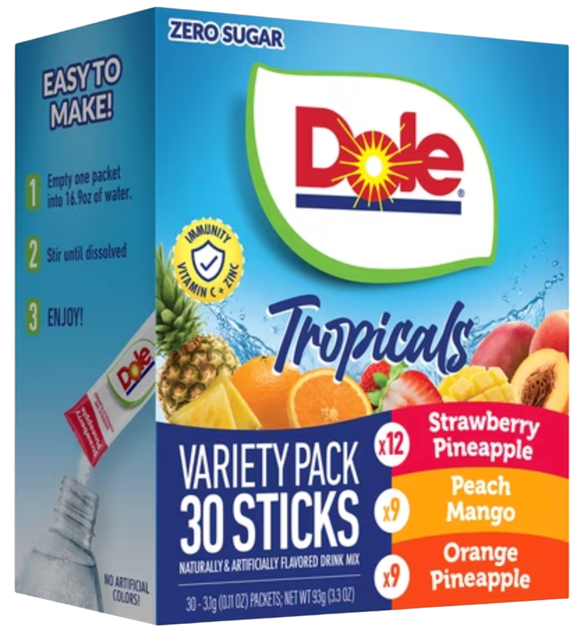 Dole Lemonade Drink Mix 30ct- Assorted