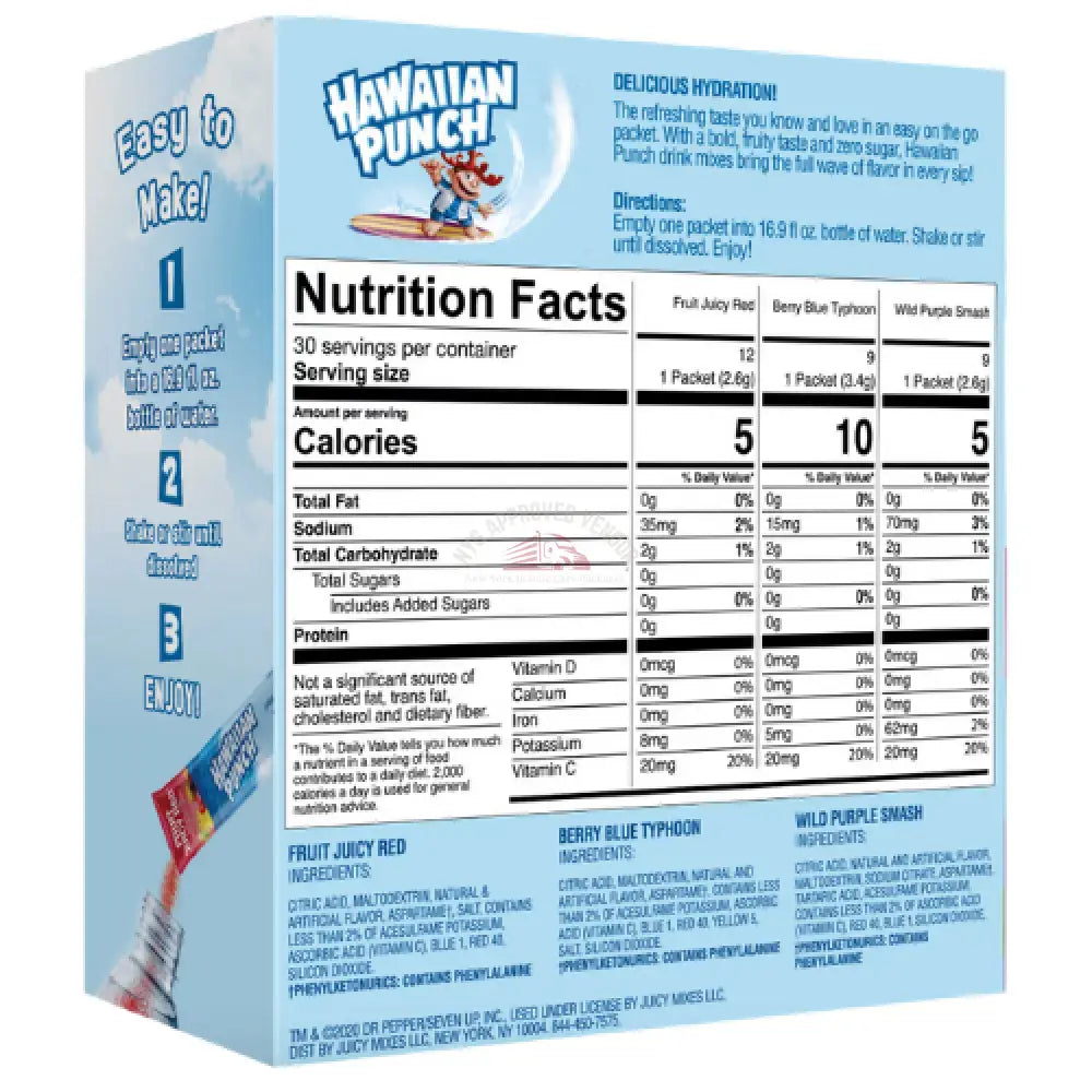 Hawaiian Punch Powder Drink Mix Variety Pack 30ct Juice