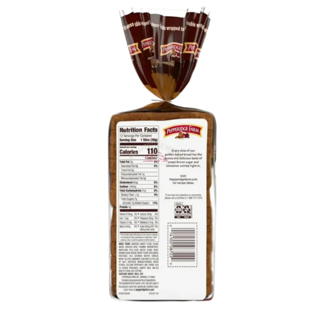 Pepperidge Farm Brown Sugar Cinnamon Swirl Bread 16 oz Bread