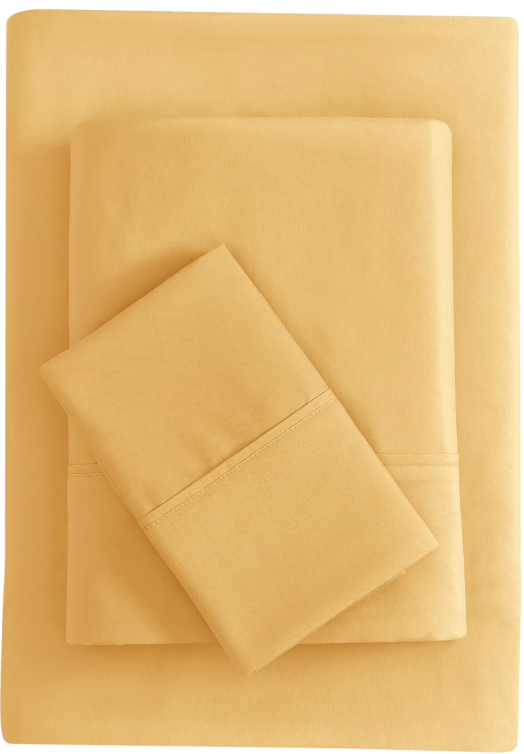 Microfiber Bed Sheet Set, 3pc Twin-Mustard