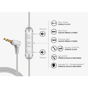 Memory Wire, Headset Microphone, 3.5mm Jack Plug (Clear) w/Mic