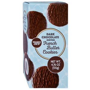 Dark Chocolate Dipped French Butter Cookies, 4.6oz