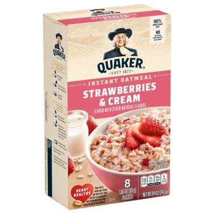 Quaker Instant Oatmeal Strawberries & Cream 8.4oz, 8ct