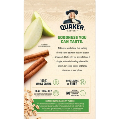Quaker Instant Oatmeal, Apple & Cinnamon, 12.1oz, 8pk