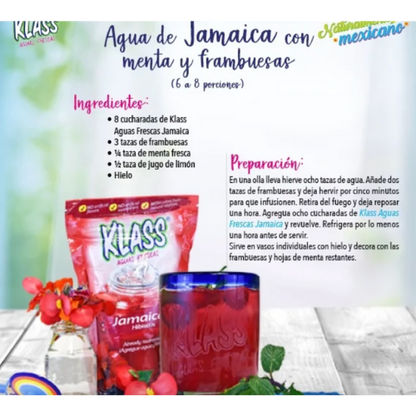 Klass Aguas Frescas Hibiscus,  Drink Mix, 14.1oz