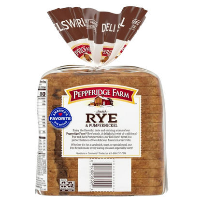 Pepperidge Farm Rye & Pumpernickel Swirl Bread, 16oz