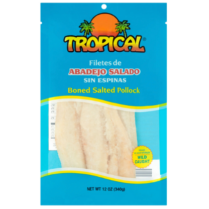 Tropical Boned Salted Pollock Fillets (Abadejo Salado) 12oz, Wild Caught