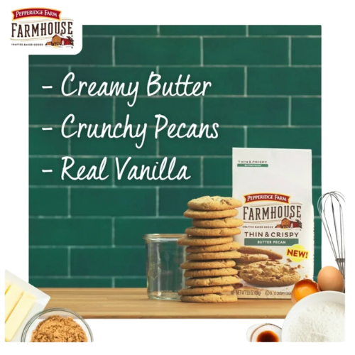 Pepperidge Farm Farmhouse Thin & Crispy Butter Pecan Cookies, 5.9oz