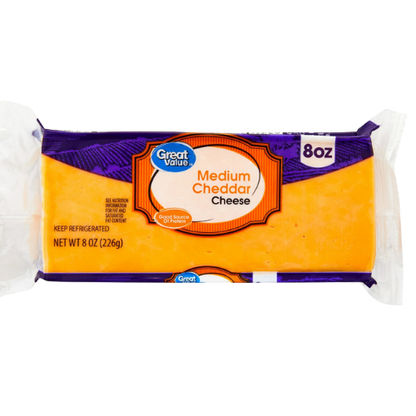 Medium Cheddar Cheese, 8oz Block