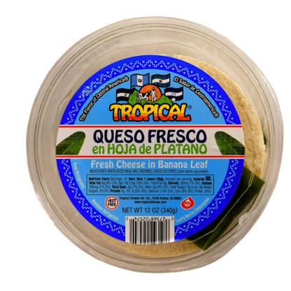 Tropical Queso Fresco, Fresh Cheese In Banana Leaf, 12oz