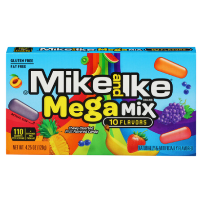 Mike & Ike Mega Mix Fruit Flavored Chewy Candy Movie Theater Box