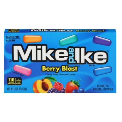 Mike & Ike Berry Blast Chewy Fruit Candy Movie Theater Box