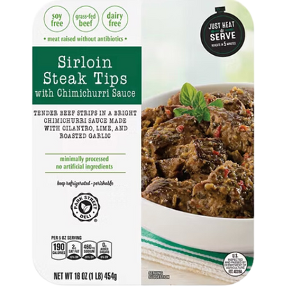 Sirloin Steak Tips With Chimichurri Sauce, 16oz