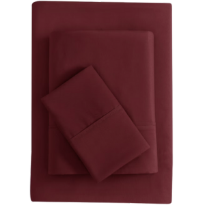 Microfiber Bed Sheet Set, 3pc Twin-Maroon