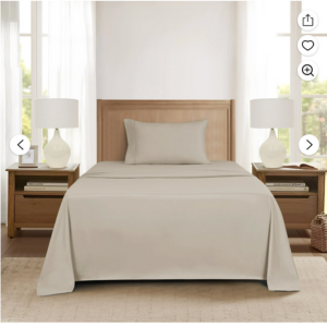 Microfiber Bed Sheet Set, 3pc Twin-Khaki