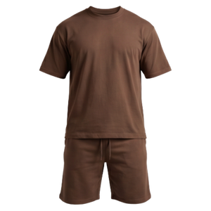 Basketball Shorts w/Crewneck Tee Set (Brown)