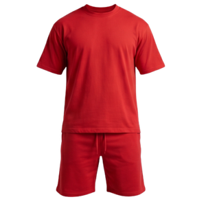 Basketball Shorts w/Crewneck Tee Set (Red)