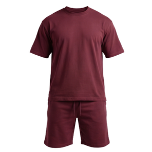 Basketball Shorts w/Crewneck Tee Set (Maroon)