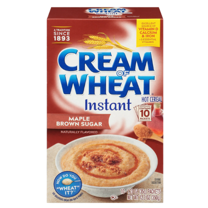 Cream of Wheat Instant Hot Cereal, Maple Brown Sugar, 10Ct