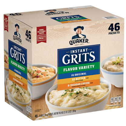 Quaker Instant Grits, Variety Pack 45.4oz., 46pk.