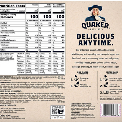 Quaker Instant Grits, Variety Pack 45.4oz., 46pk.