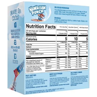 Hawaiian Punch Powder Drink Mix Variety Pack, 30ct