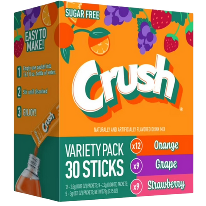 Crush Powdered Drink Mix Variety Pack, 30ct