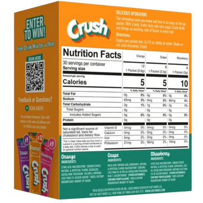 Crush Powdered Drink Mix Variety Pack, 30ct