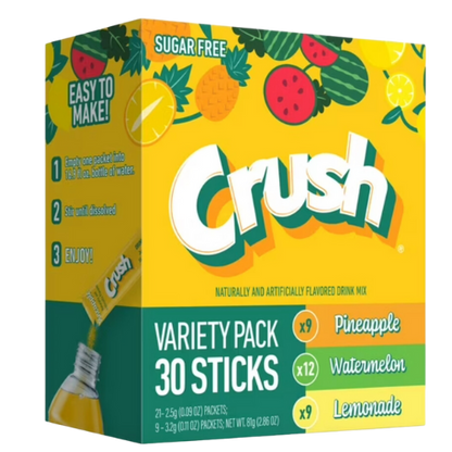 Crush Powdered Drink Mix Variety Pack, 30ct
