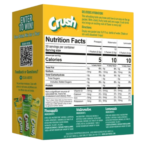 Crush Powdered Drink Mix Variety Pack, 30ct
