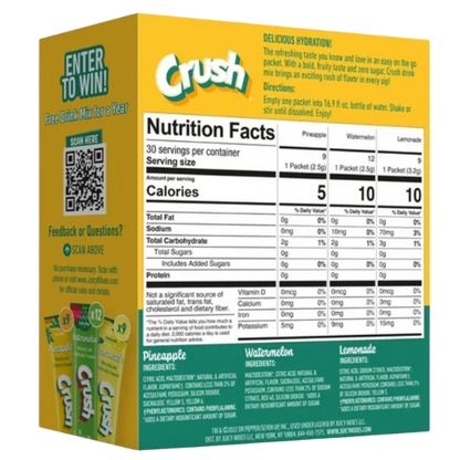 Crush Powdered Drink Mix Variety Pack, 30ct