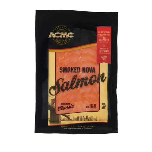 Acme Classic Brooklyn Smoked Nova Atlantic Salmon 8 oz Fish