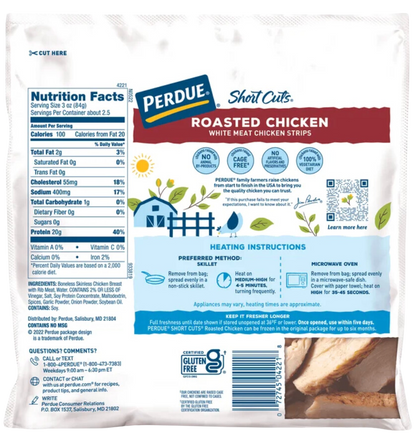 Perdue Short Cuts, Roasted Chicken Breast Strips, 8oz