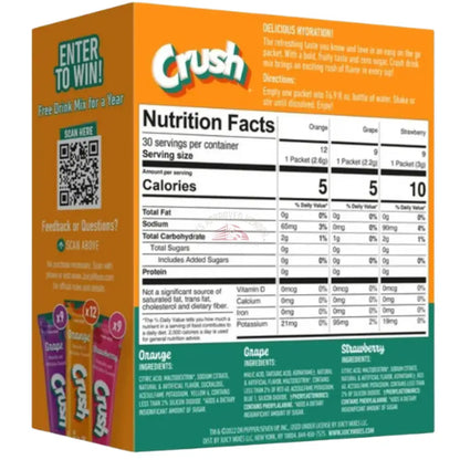 Crush Powdered Drink Mix Variety Pack 30ct Juice