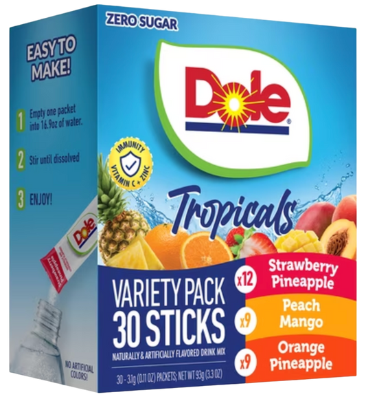Dole Lemonade Drink Mix 30ct- Assorted
