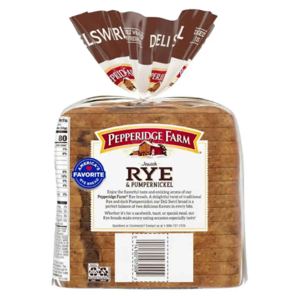 Pepperidge Farm Rye & Pumpernickel Swirl Bread 16oz Bread
