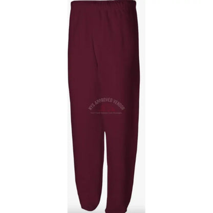 Sweatpants w/Pockets 100% Cotton (Maroon) S Sweatpants