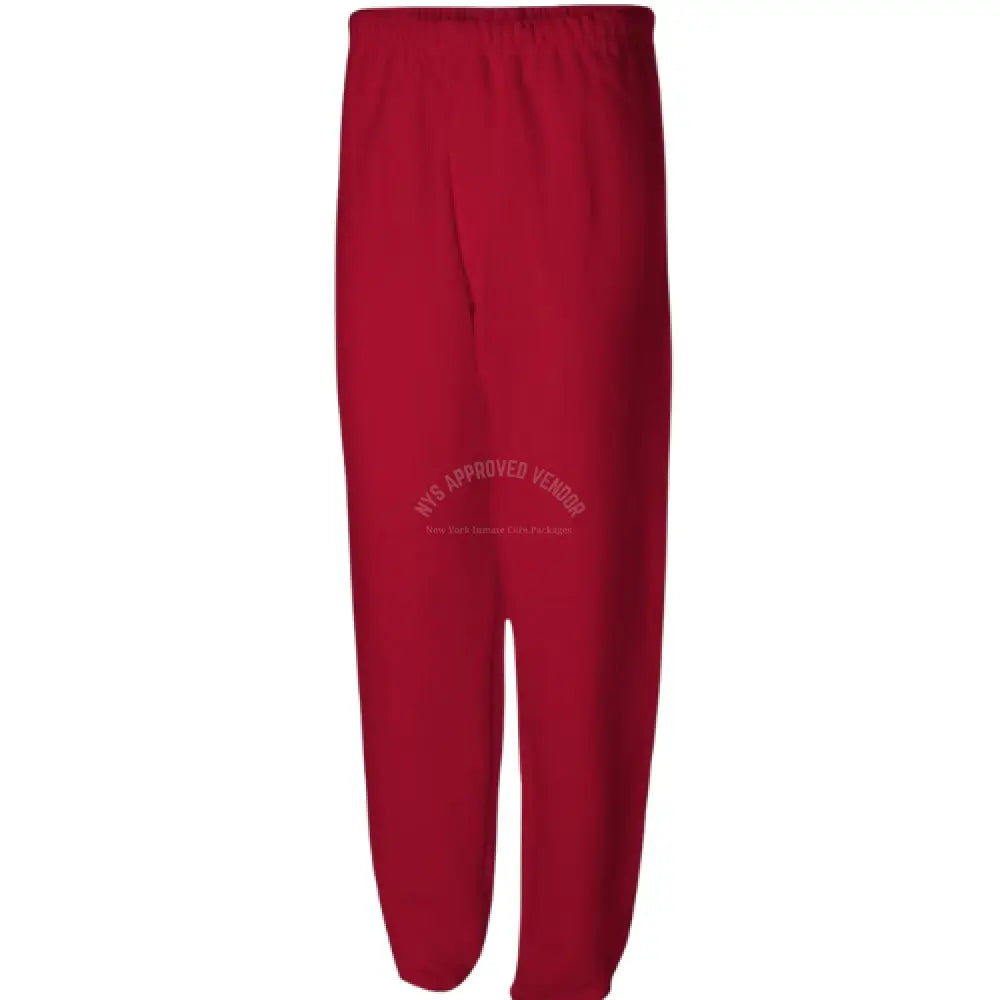 Sweatpants w/Pockets 100% Cotton (Red) Sweatpants