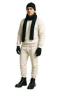 Wool Hat Scarf Gloves and Sweatsuit Set (White Sweatsuit & Black Hat Scarf & Glove set Sweatsuit w/Hat Scarf & Gloves